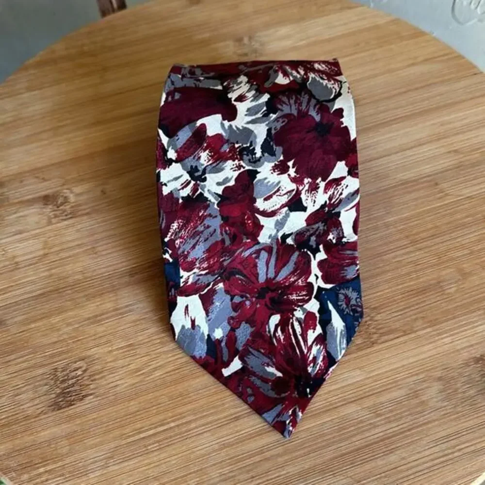 Oscar de la Renta vintage silk‎ floral neck tie